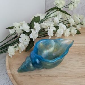 Hand Crafted Blue and Gold Iridescent Shell Bowl - Hand Crafted